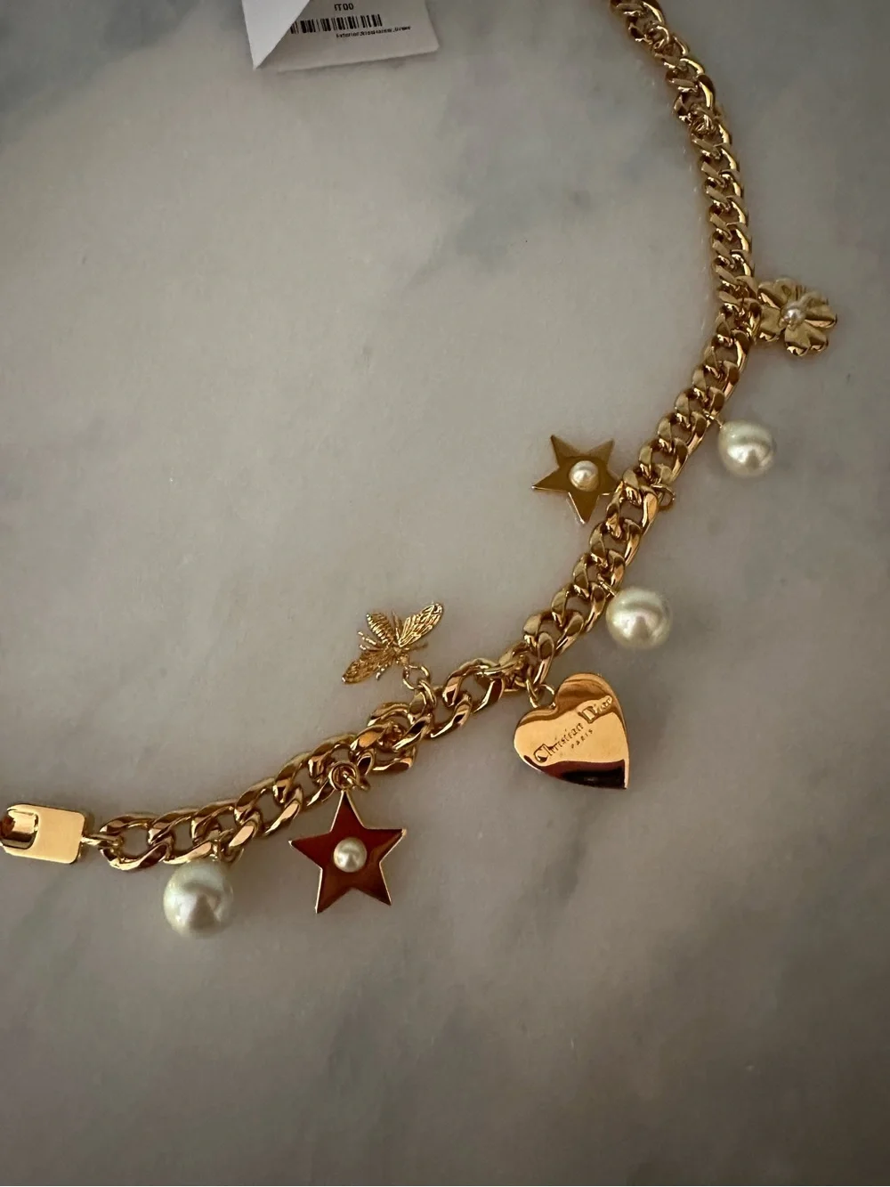 NWT Dior Lucky Souvenir Fine Metal Charm Belt, Gold, Large